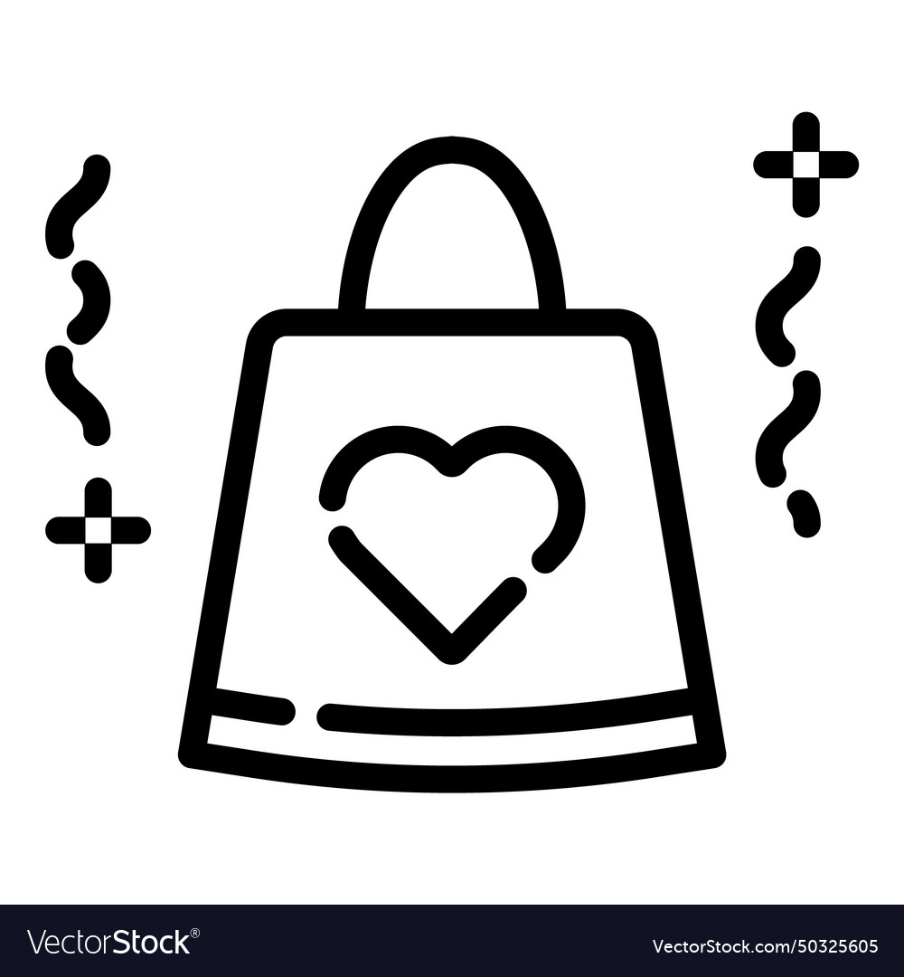 Gift bag flat icon isolated on white background vector image Gift bag flat icon isolated on white background