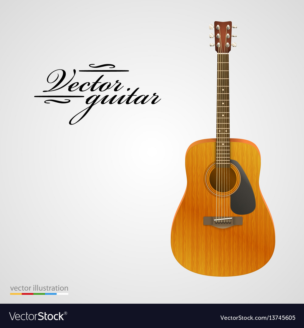 Isolated on white acoustic guitar