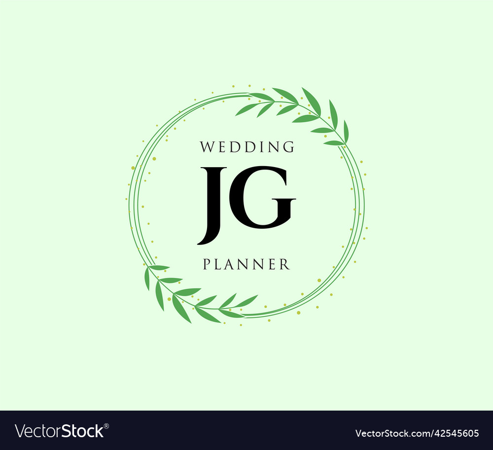 Jg initials letter wedding monogram logos Vector Image