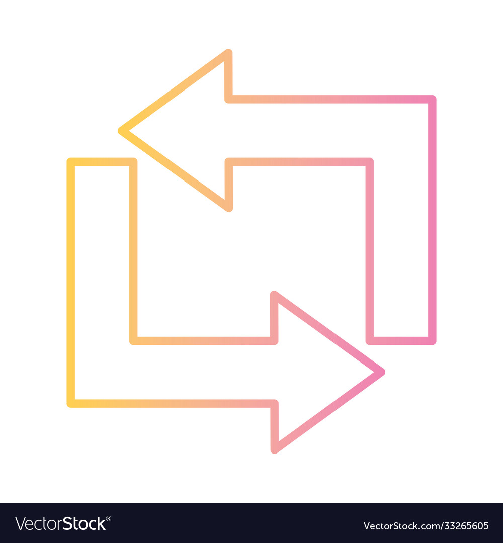 Rectangle arrows gradient style icon design