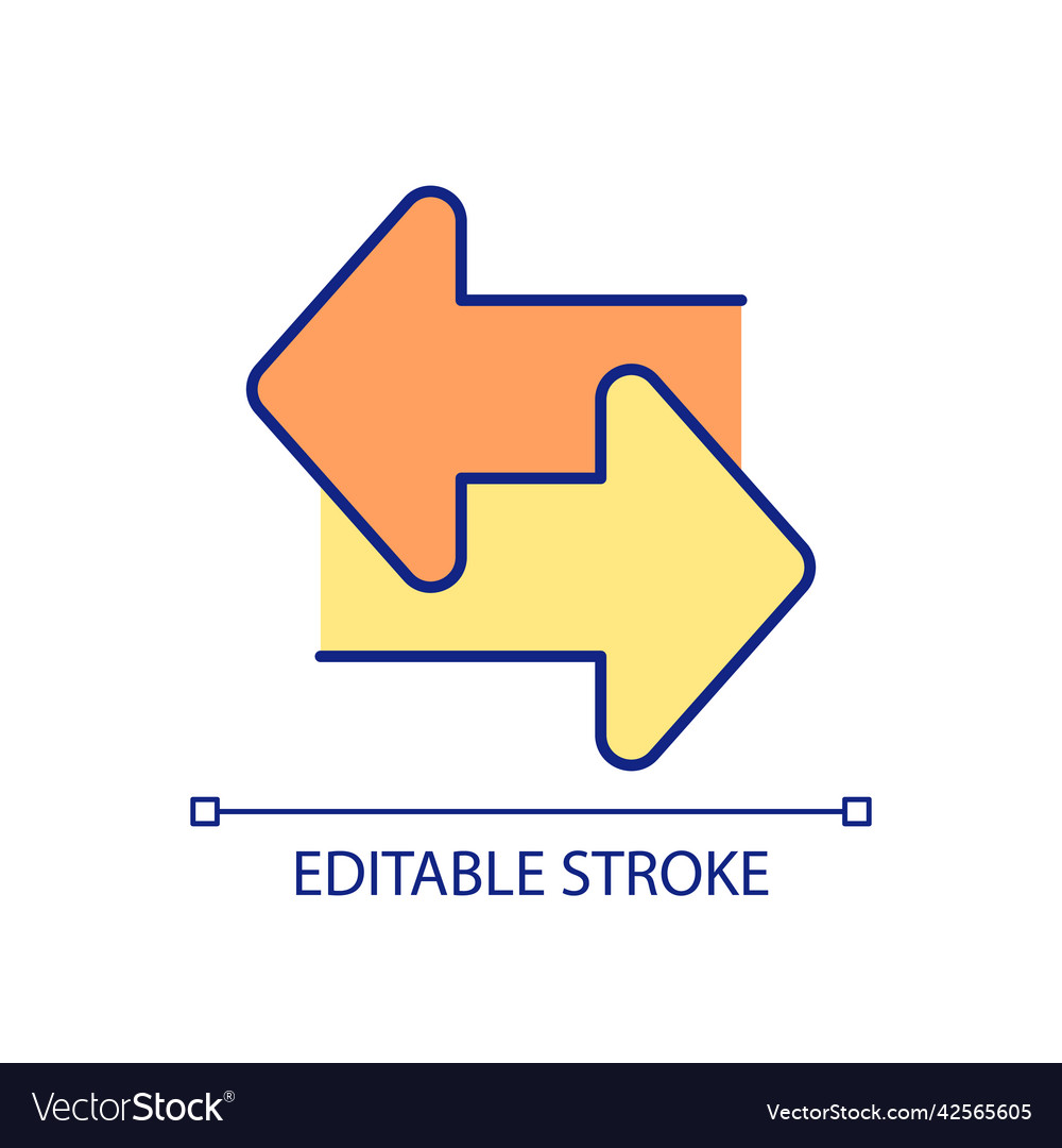 Reverse arrows rgb color icon vector image Reverse arrows rgb color icon