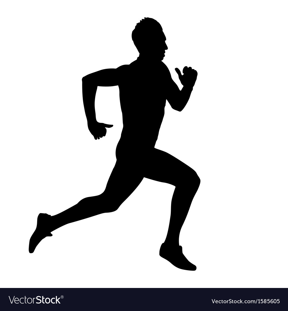 People Running Track Silhouettes Set Vector Download