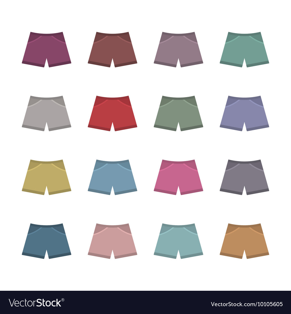 Set of colored shorts