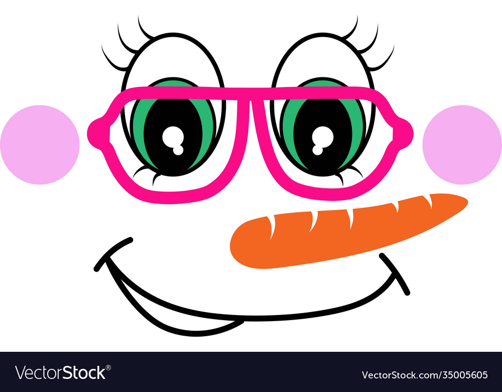 Snowman girl face icon cute snowman girl in Vector Image