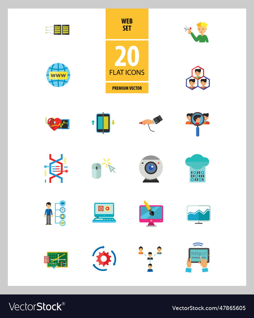 Web icon set vector image Web icon set