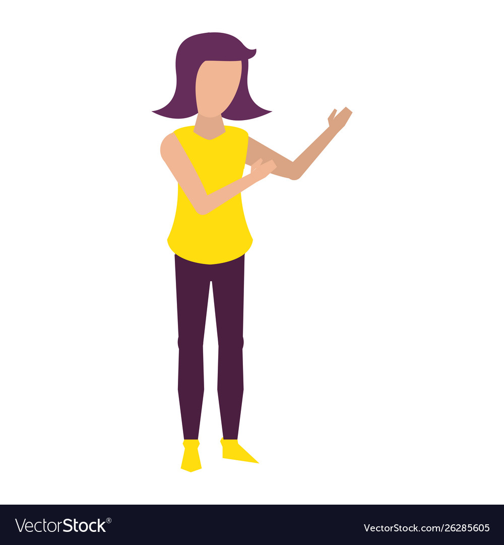 Young woman without face cartoon