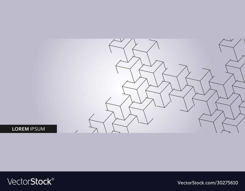 Abstract polygonal structure with connecting