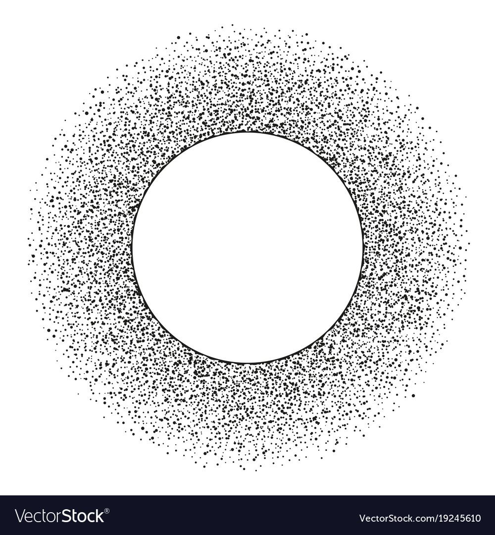 Abstract stipple dots round frame with copy space