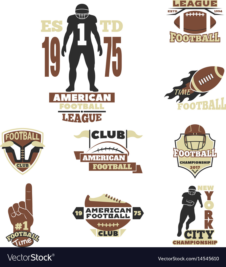 American football championship badge template for Vector Image