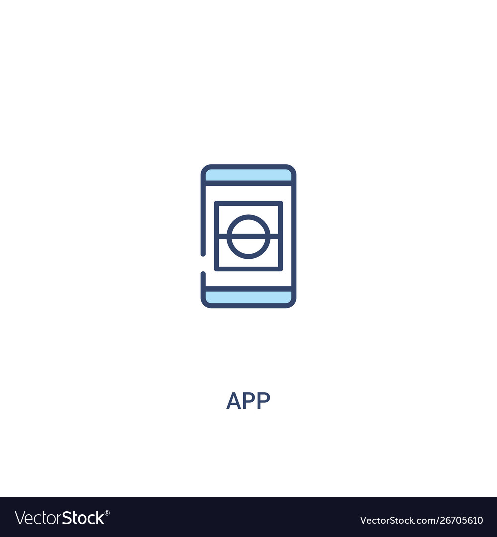 App concept 2 colored icon simple line element vector image App concept 2 colored icon simple line element