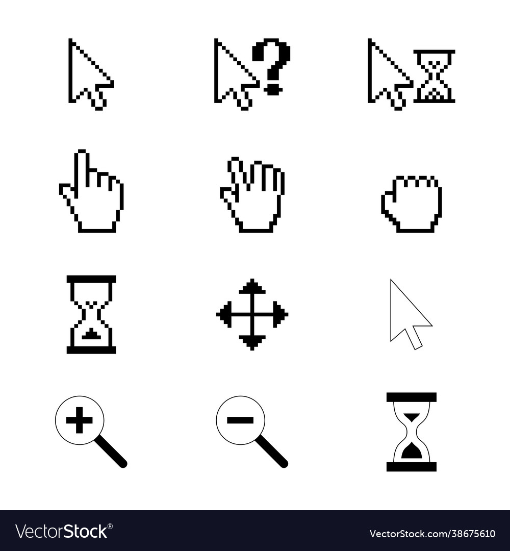 Arrow web cursors digital hand pointers vector image Arrow web cursors digital hand pointers