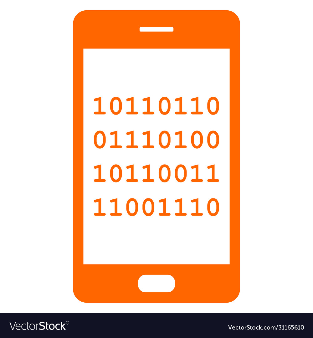 Binary code and smartphone