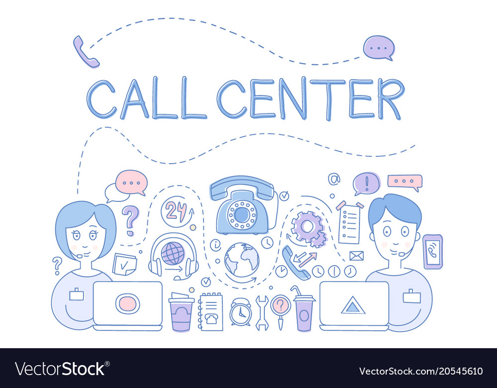 Call center customer service theme icons related Vector Image