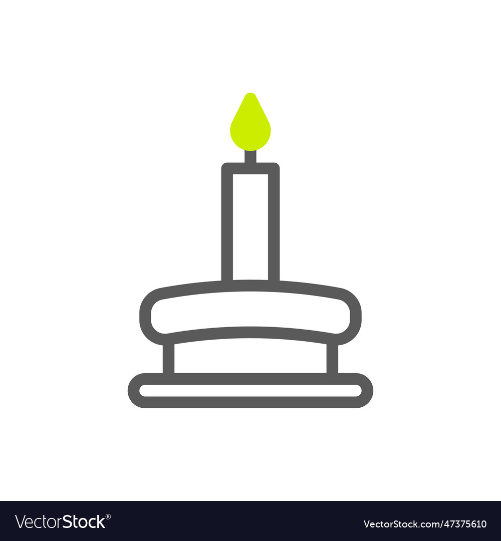 Candle icon duotone grey green colour ramadan Vector Image