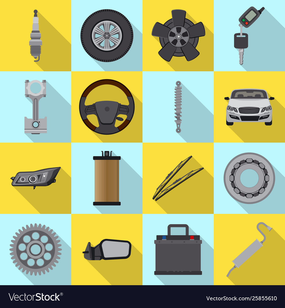 Design auto and part logo set vector image Design auto and part logo set