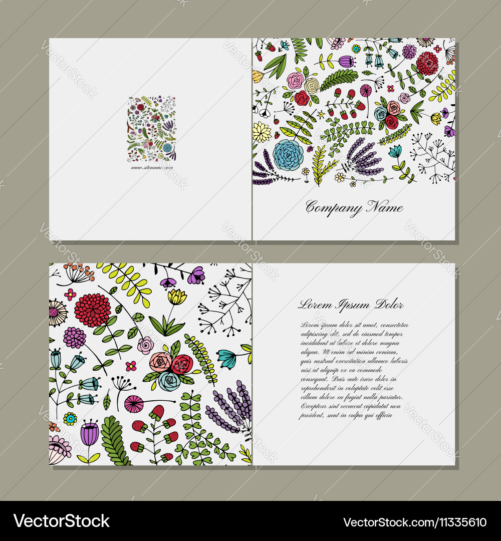 Greeting card floral design Royalty Free Vector Image
