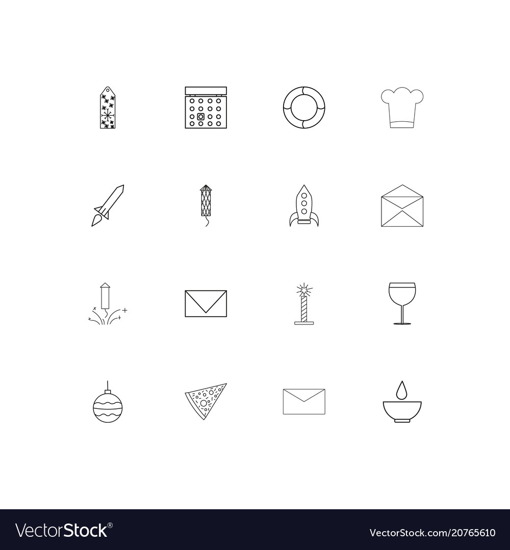 Holidays linear thin icons set outlined simple