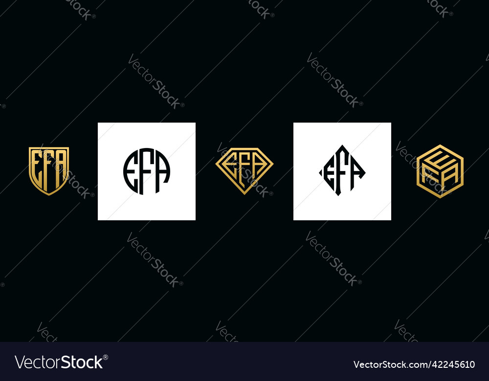 Initial letters efa logo designs bundle