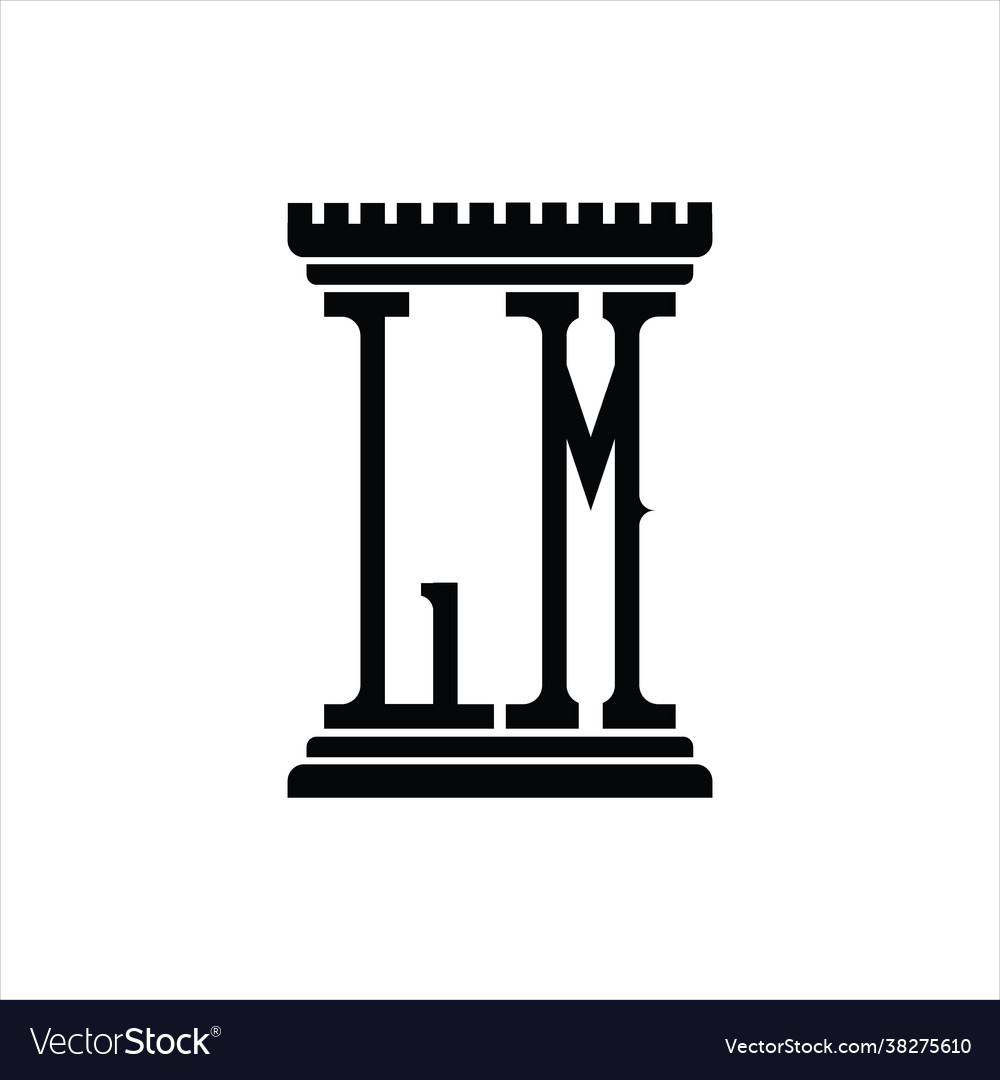 Lm logo monogram with pillar shape design template