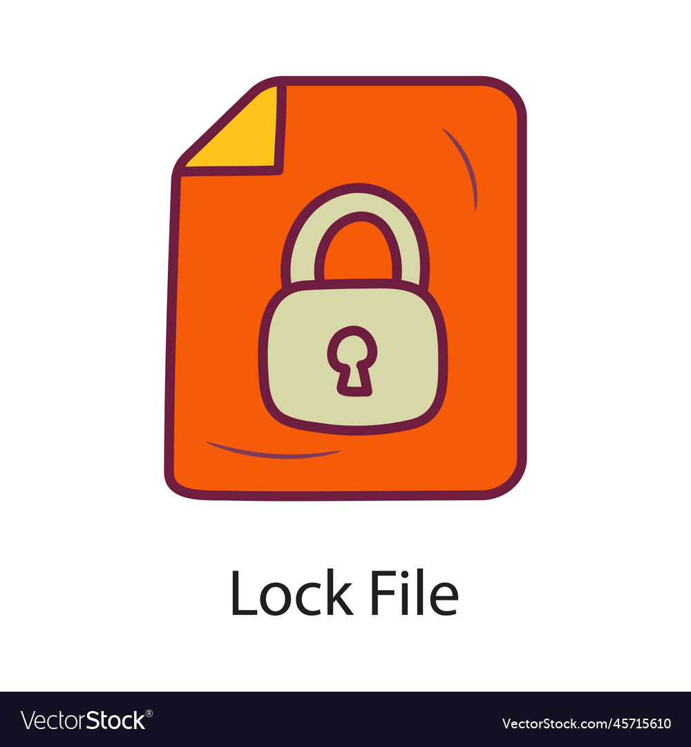 Lock file fill outline icon design d