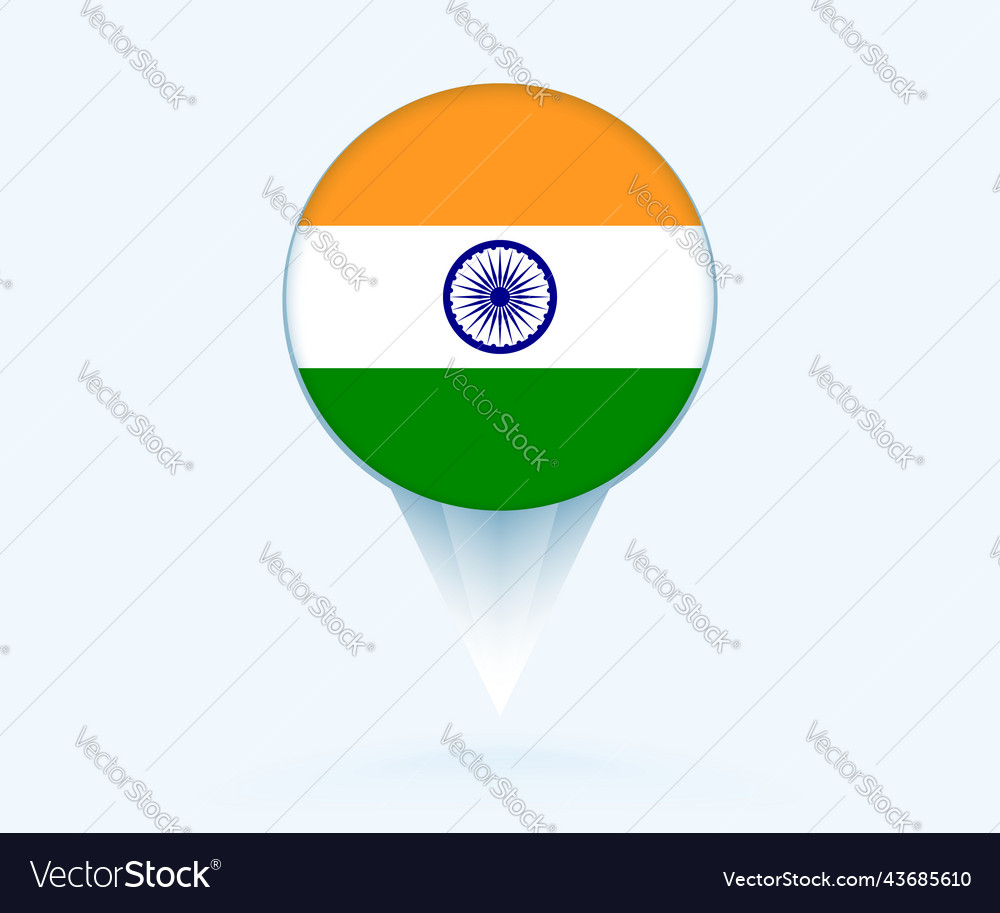 Map pointer with flag of india