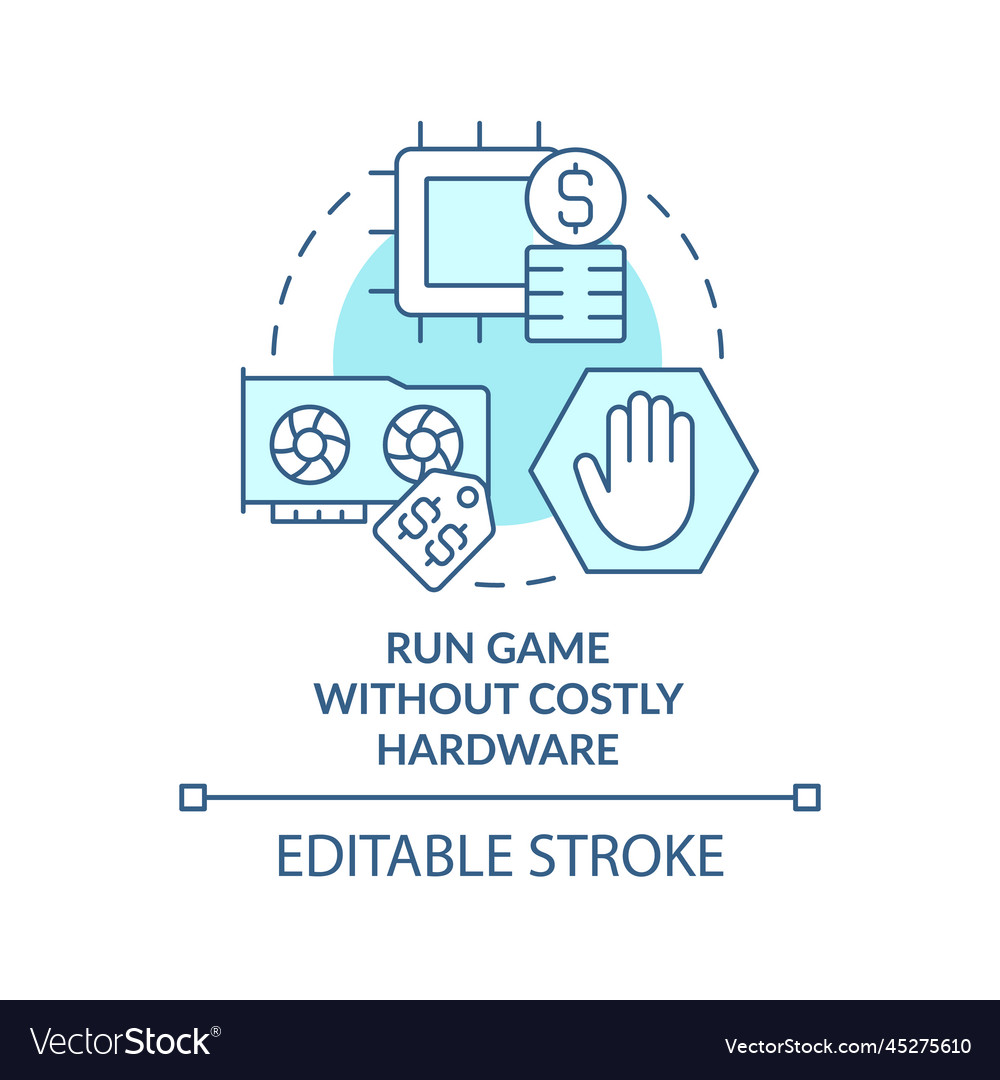Run game without costly hardware turquoise Vector Image
