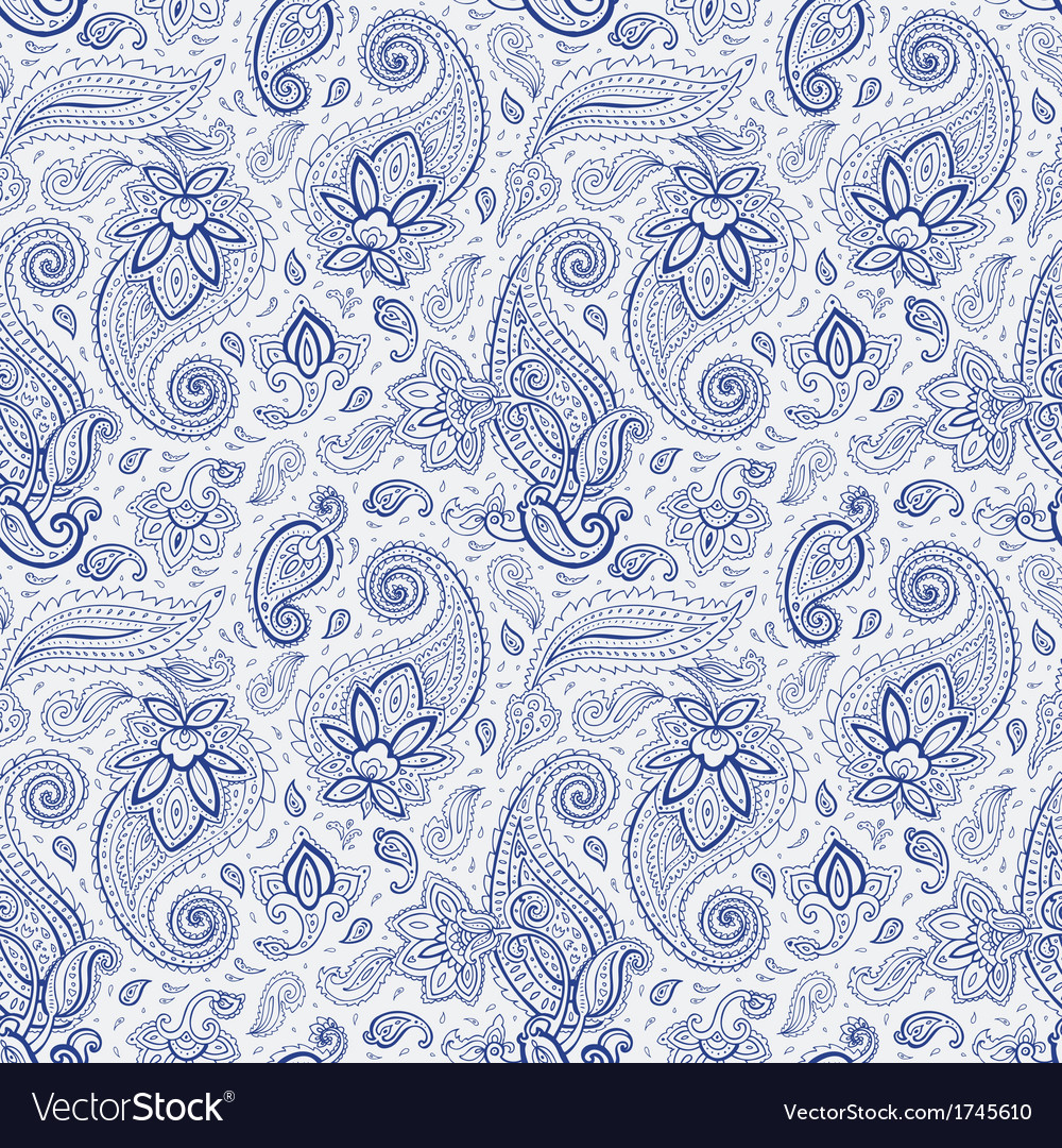 Seamless paisley background Royalty Free Vector Image