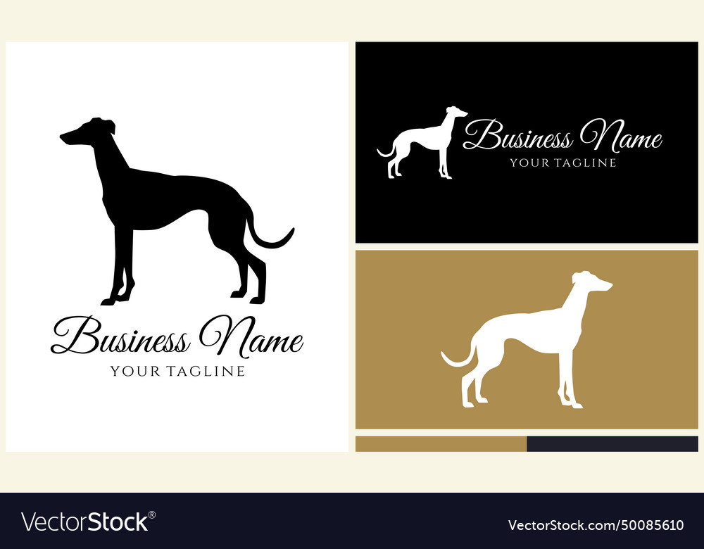 Silhouette dog dachshund logo template