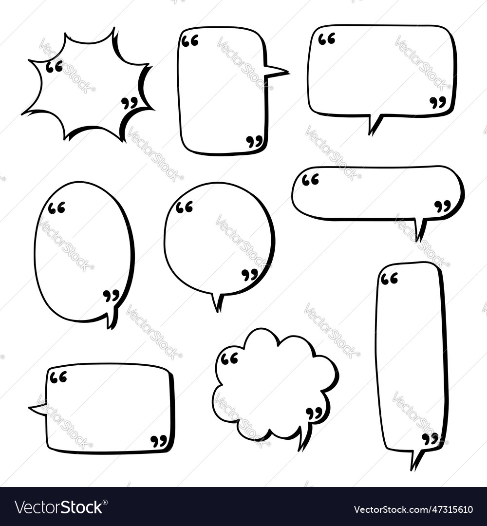 Speech bubble balloon with quotation marks vector image Speech bubble balloon with quotation marks