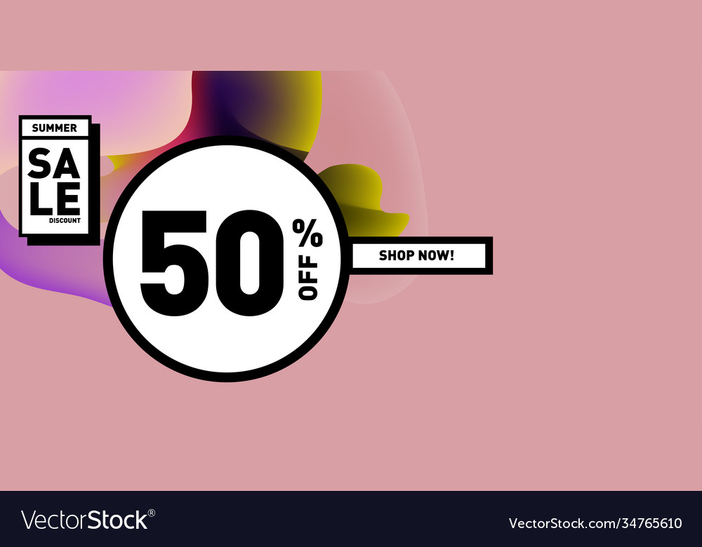 Summer sale 50 discount with fluid colorful