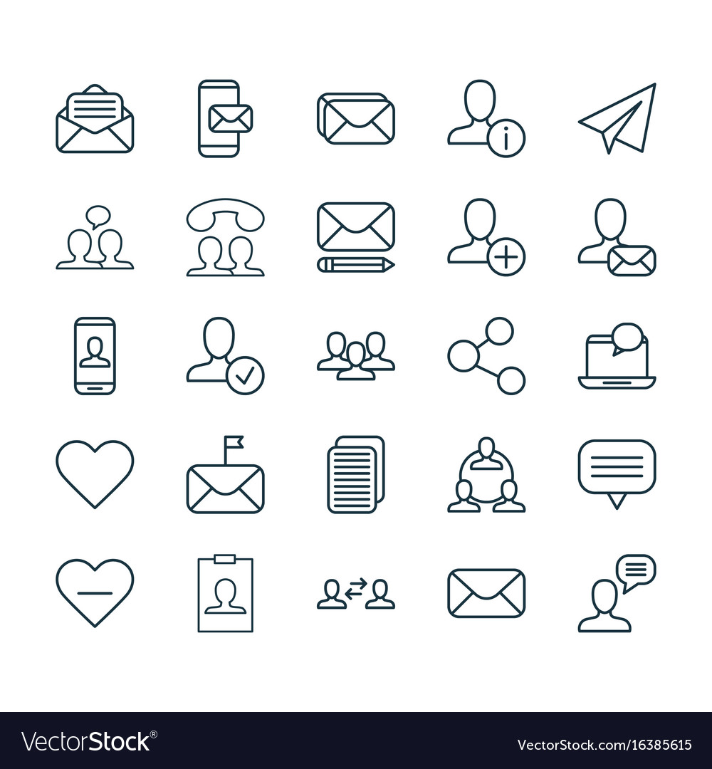 Communication icons set collection of read