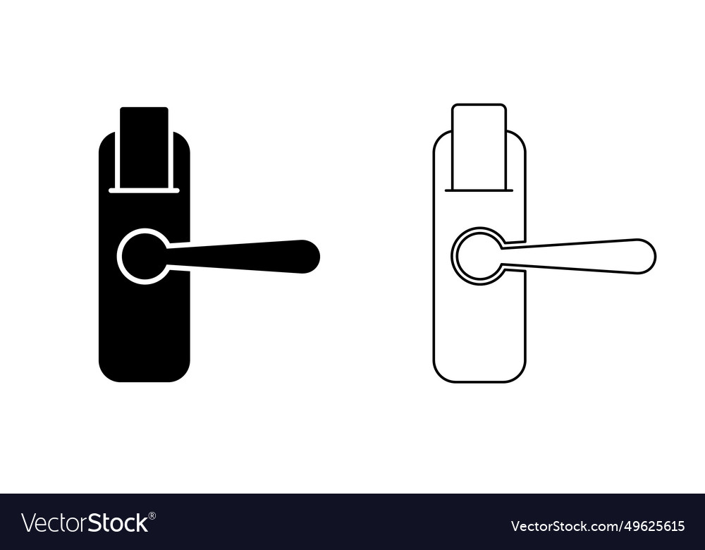 Digital door handle nfc keycard or pass security vector image Digital door handle nfc keycard or pass security