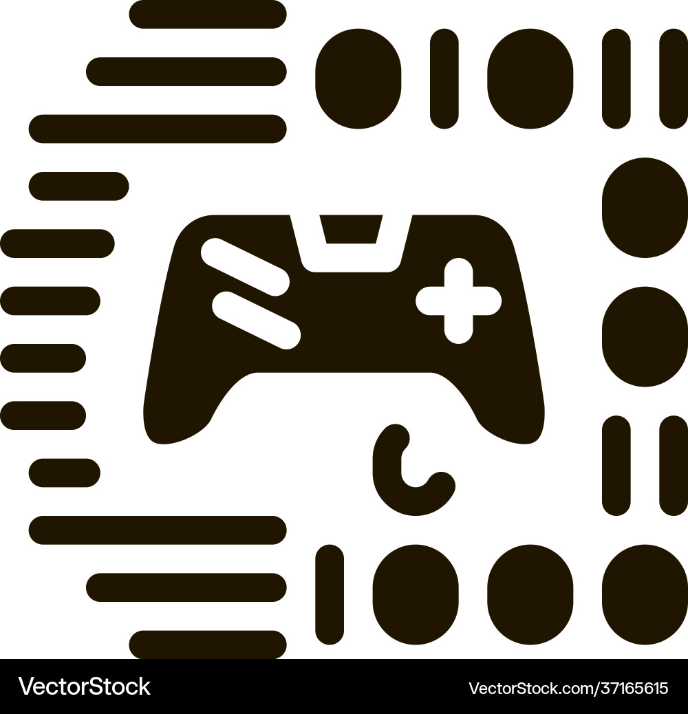 Game development binary code icon glyph Royalty Free Vector