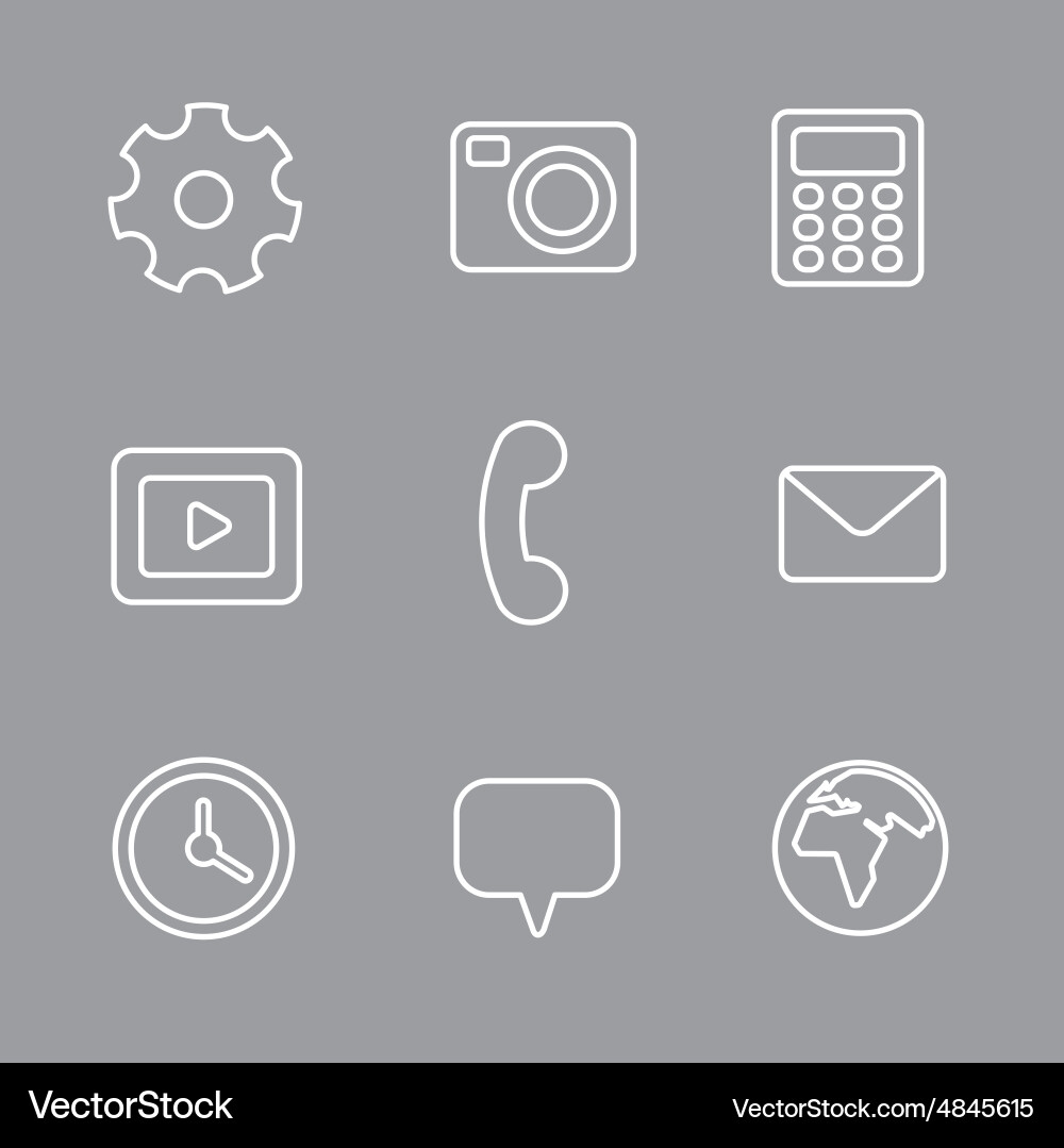 Interface icon set Royalty Free Vector Image - VectorStock