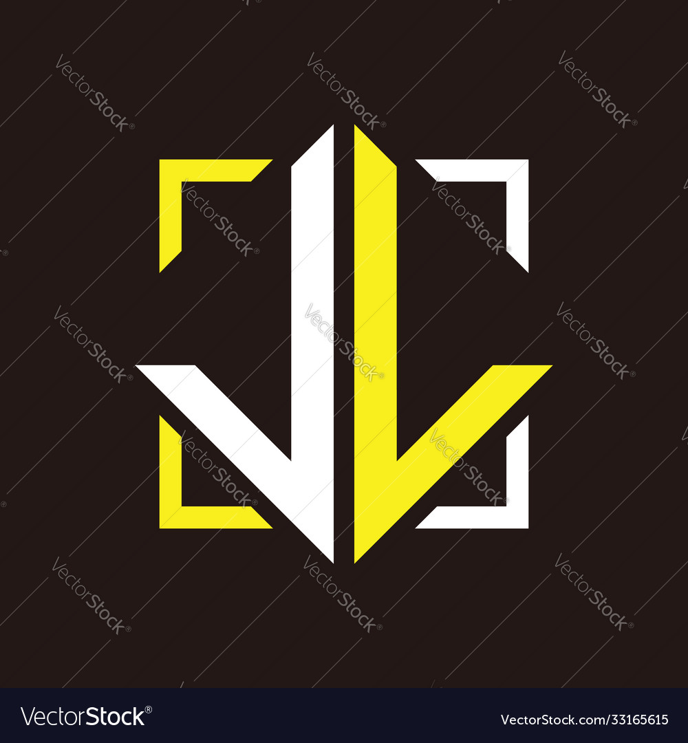 J l initials quadrangle monogram with square