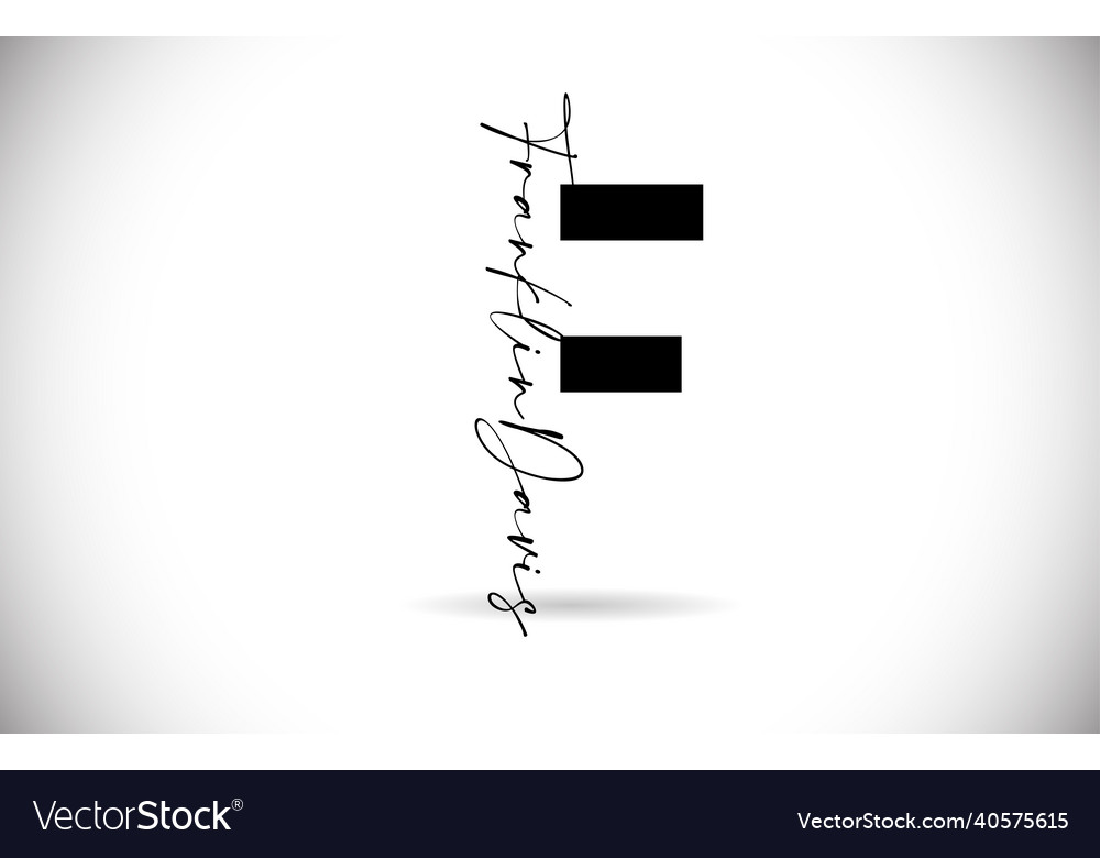 Letter f logo design with handwritten name Vector Image