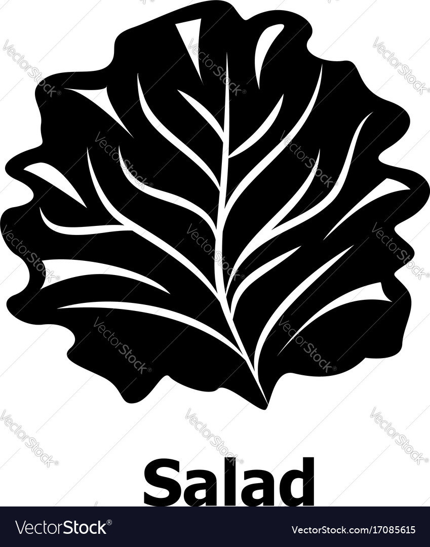 Salad icon simple black style Royalty Free Vector Image