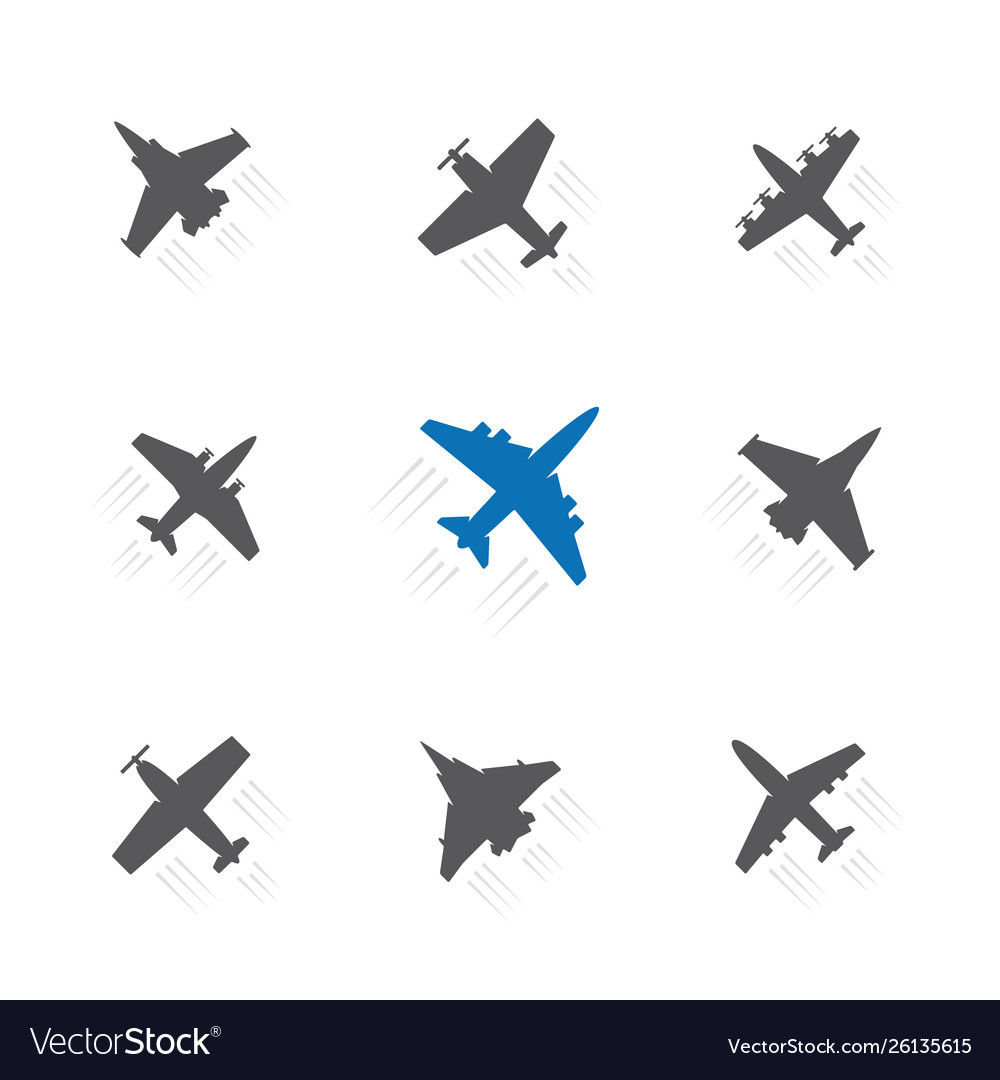Set different airplane with trace symbols