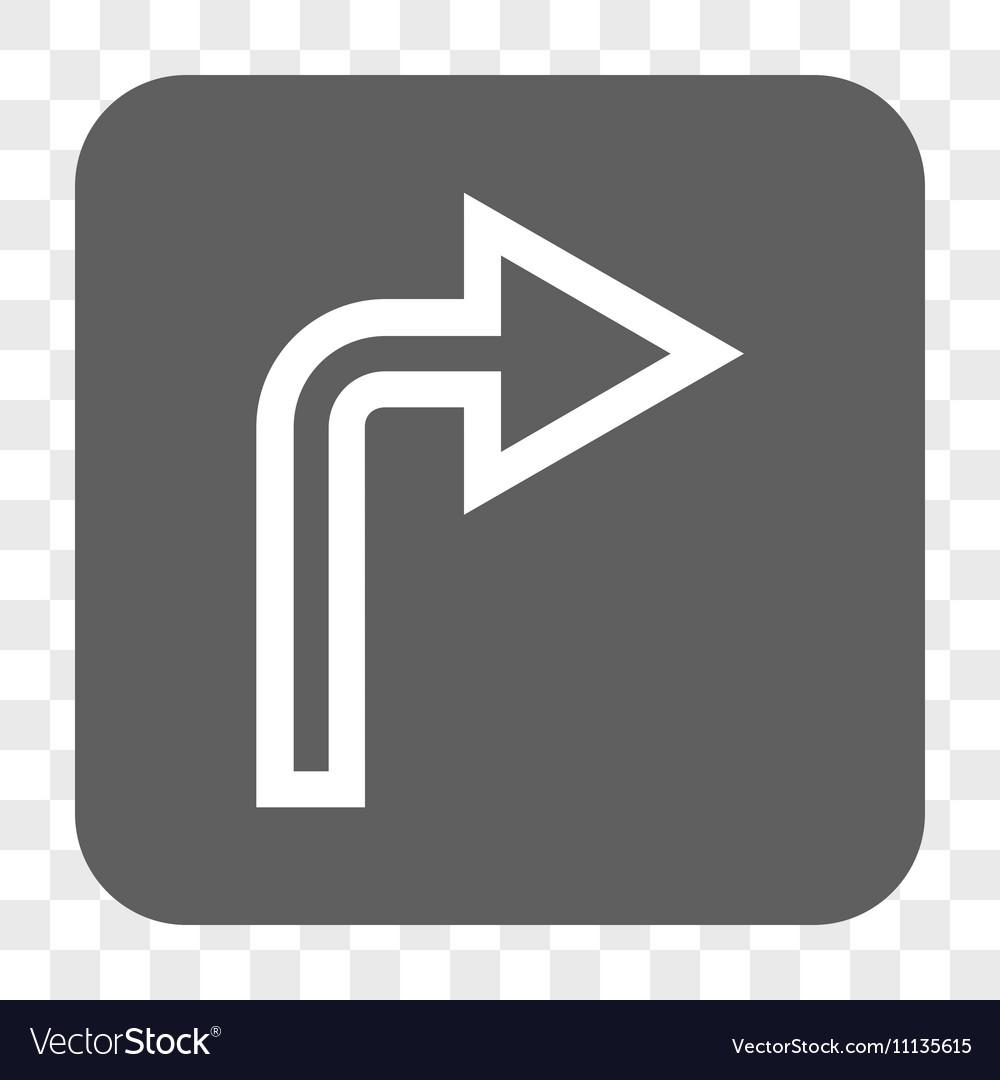 Turn right rounded square button