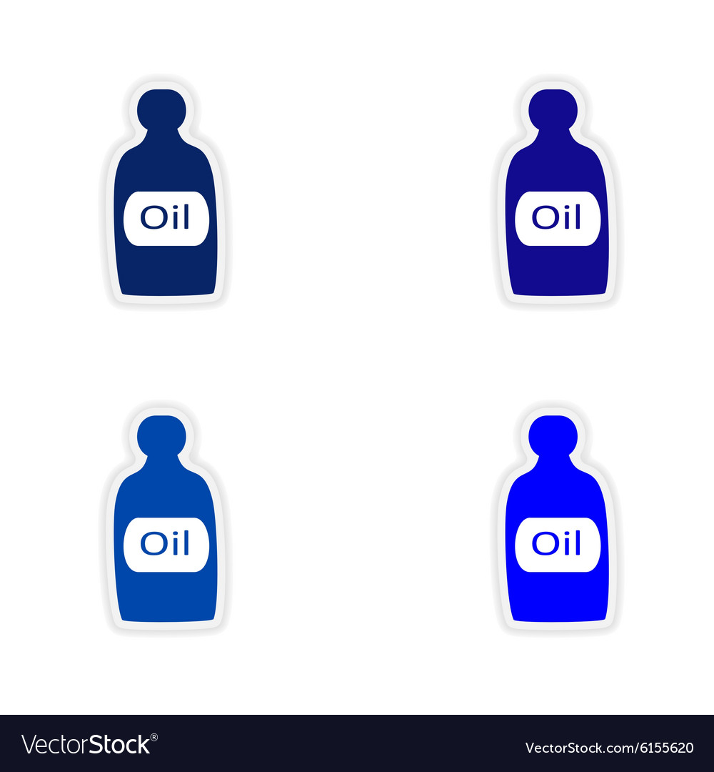 Assembly realistic sticker design on paper oil