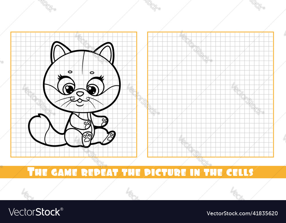 Cut Cartoon Kitten Spielzeug das Spiel wiederholen vector image Cut Cartoon Kitten Spielzeug das Spiel wiederholen