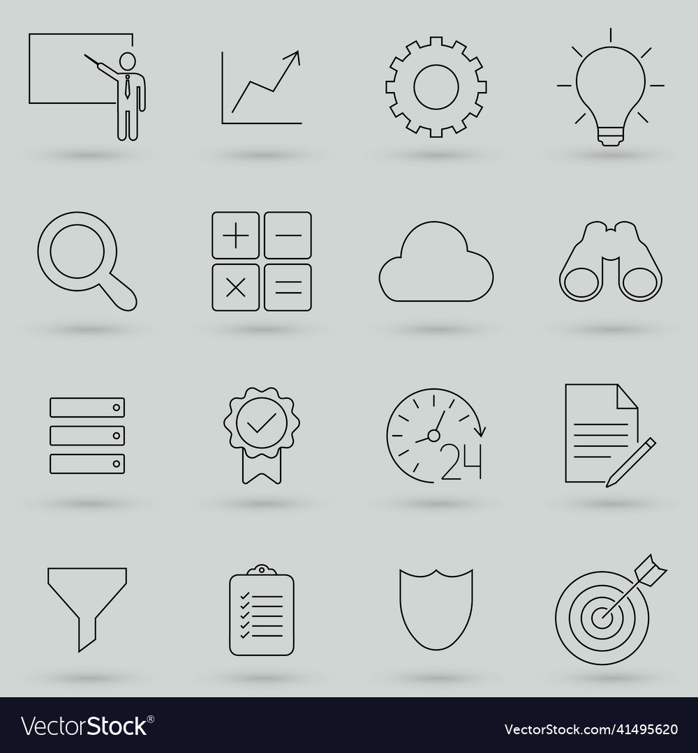 Data analysis statistics analytics icon set vector image Data analysis statistics analytics icon set