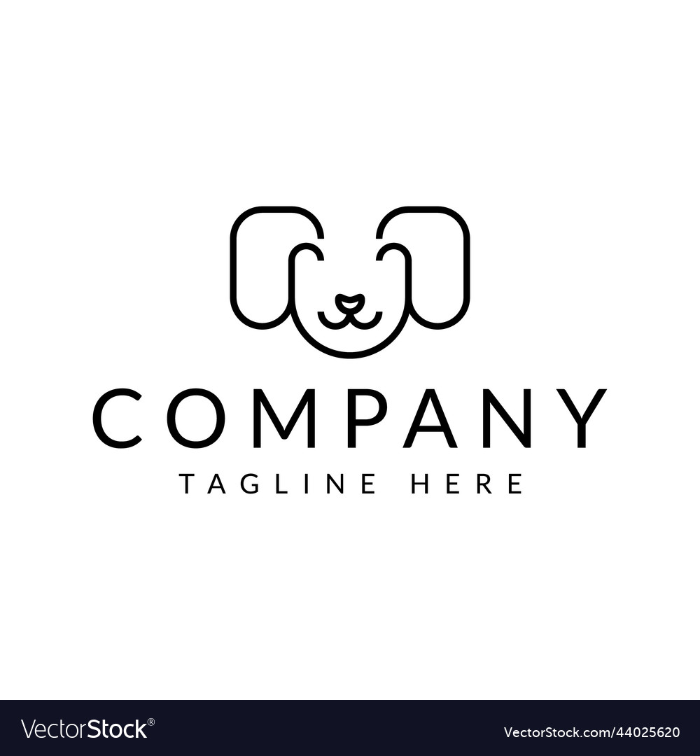 Dog head line logo design