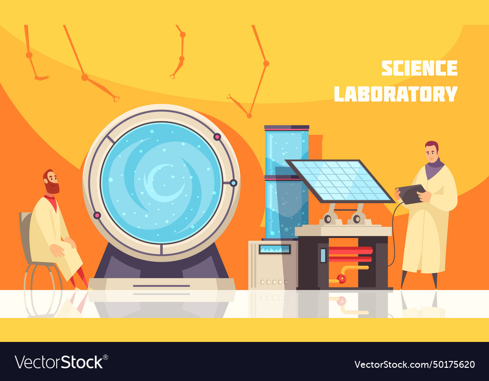 Experimenting scientists in laboratory vector image Experimenting scientists in laboratory