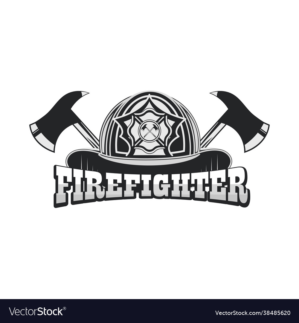 Firefighter axes badge Royalty Free Vector Image