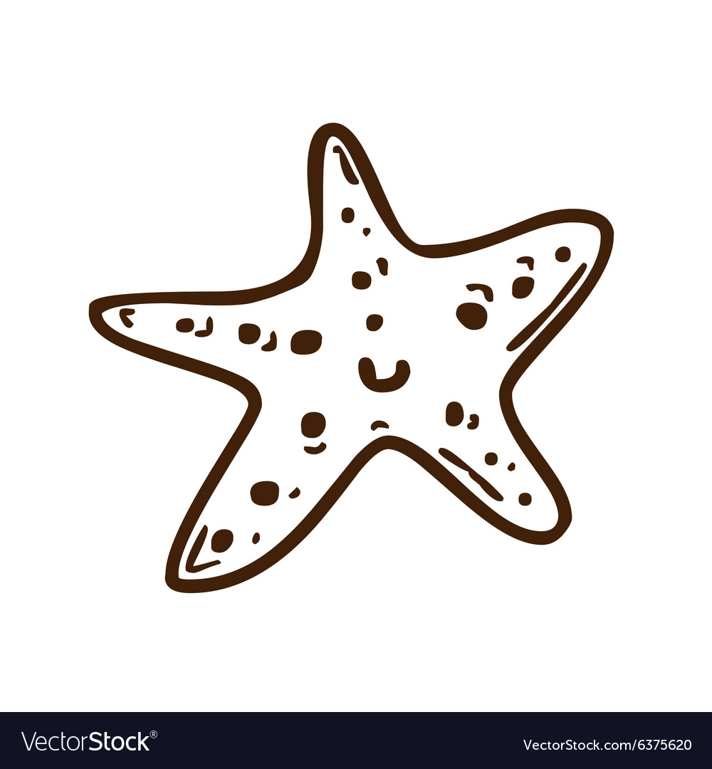 Hand Drawn Starfish Royalty Free Vector Image - VectorStock