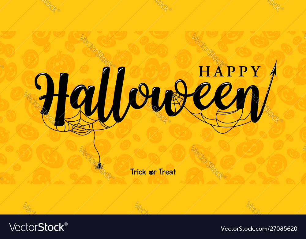 Happy halloween lettering vector image Happy halloween lettering
