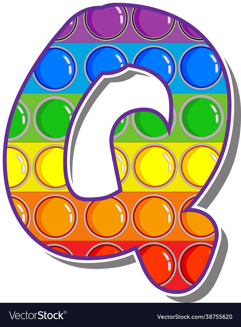 Buchstabe q Regenbogen farbige Buchstaben in Form vector image Buchstabe q Regenbogen farbige Buchstaben in Form