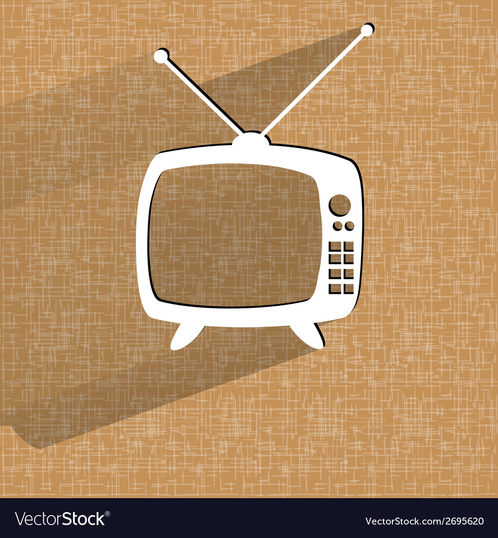 Retro tv flat modern web button