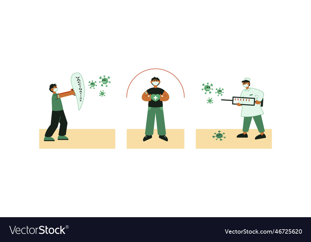 Set of different cartoon characters experimenting vector image Set of different cartoon characters experimenting